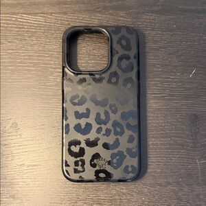 Velvet Caviar iPhone 15 Pro Black Leopard Print Phone Case